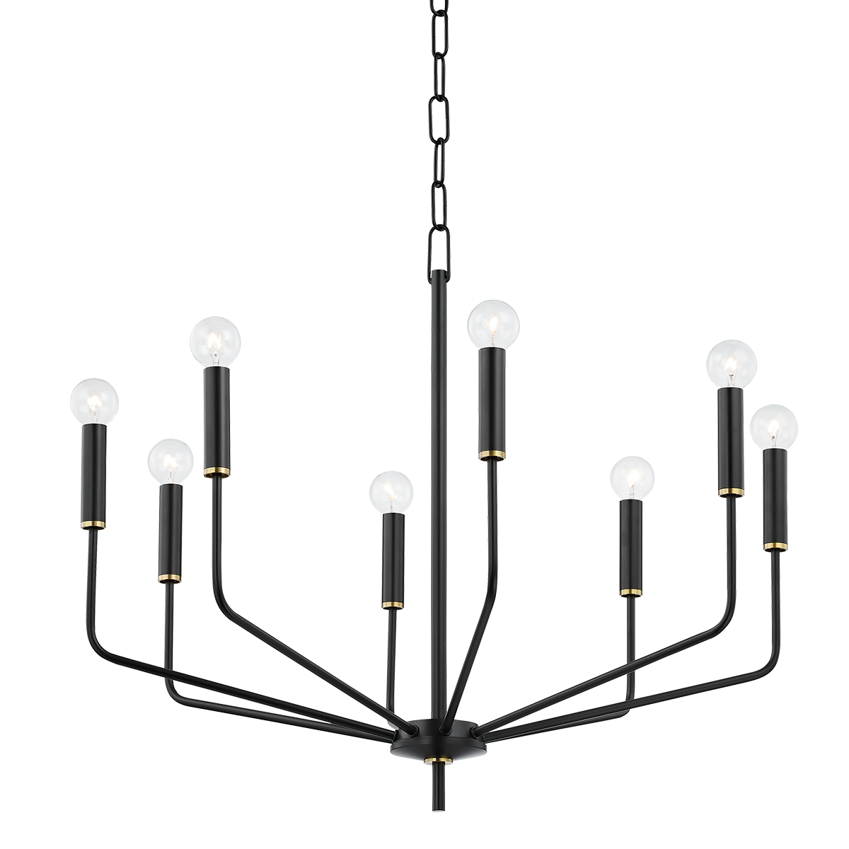 Bailey Chandelier in Aged Brass/soft Black Finish
