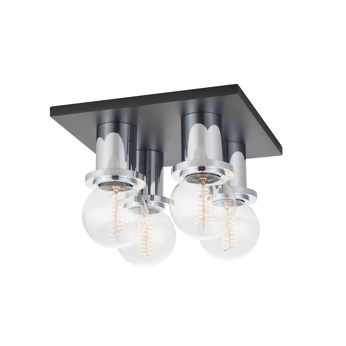 Brandi Flush Mount in Polished Chrome/soft Black Finish