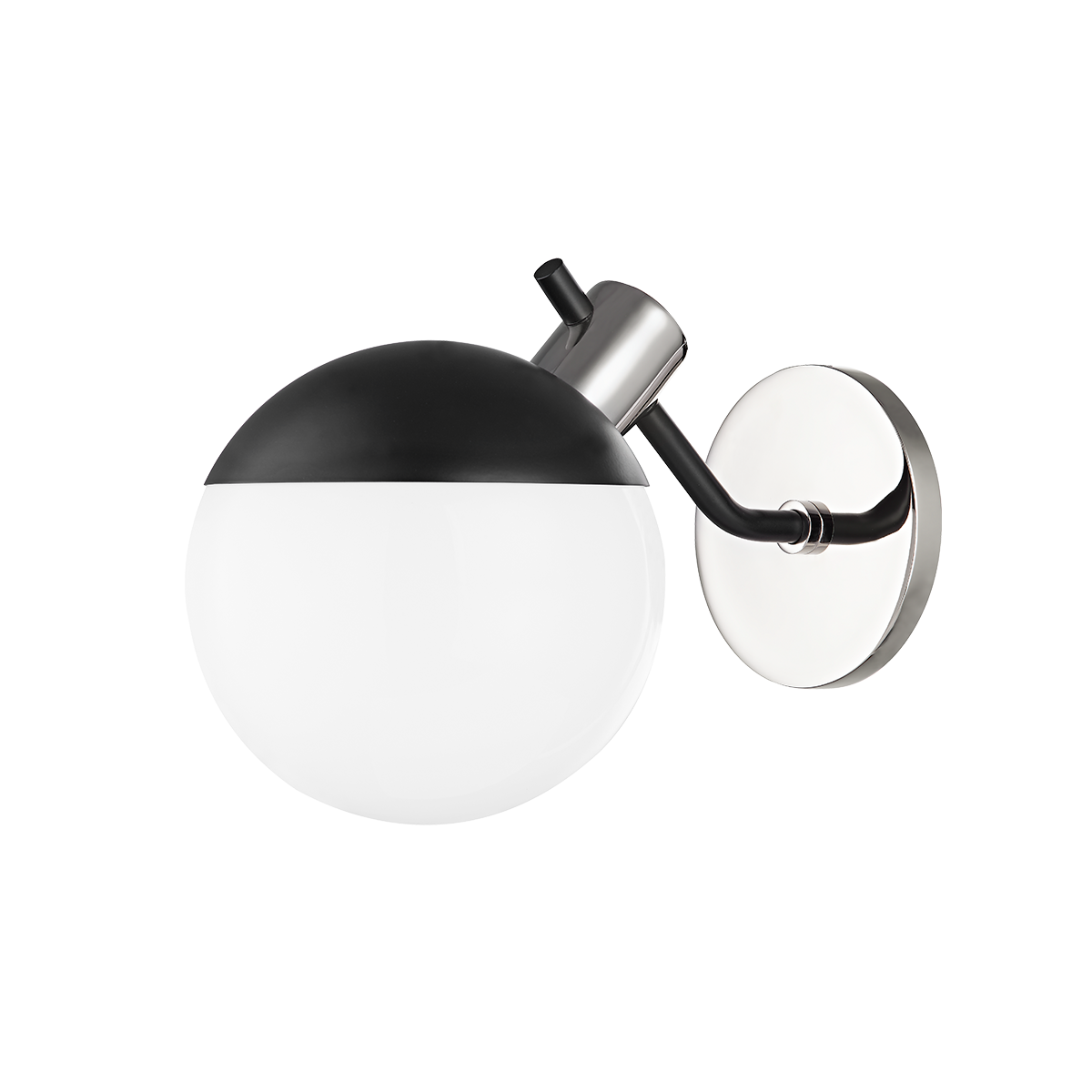 Miranda Wall Sconce in Polished Nickel/Soft Black Finish