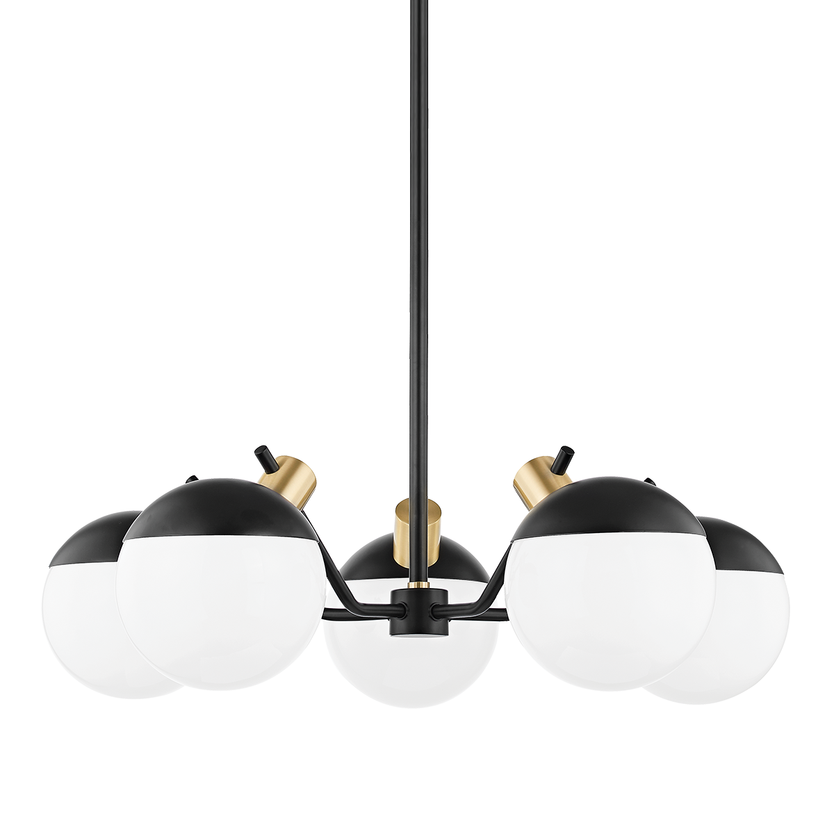 Miranda Chandelier in Aged Brass/soft Black Finish