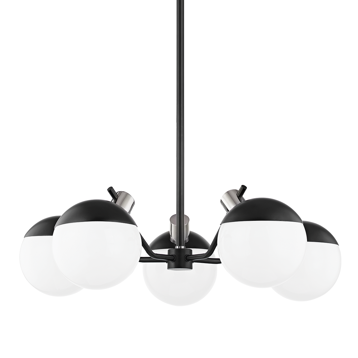Miranda Chandelier in Polished Nickel/Soft Black Finish