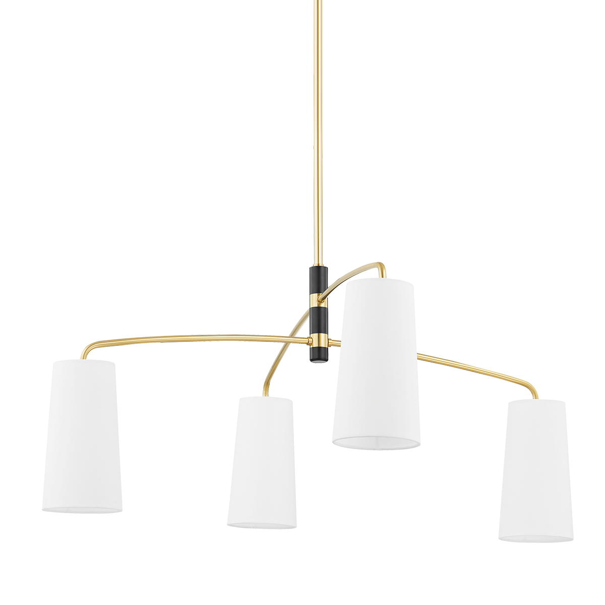 Evelyn Chandelier in Aged Brass/soft Black Finish