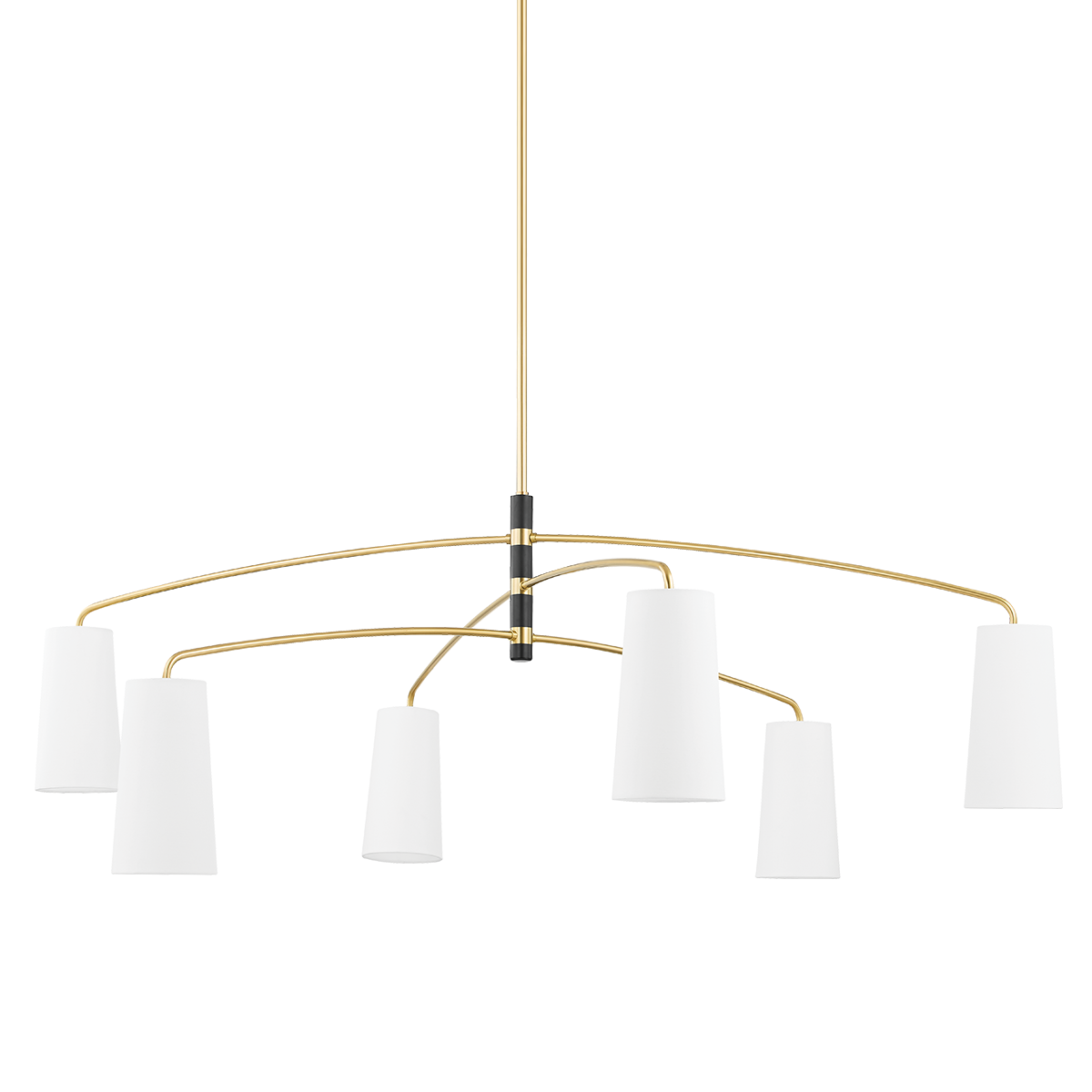 Evelyn Chandelier in Aged Brass/soft Black Finish