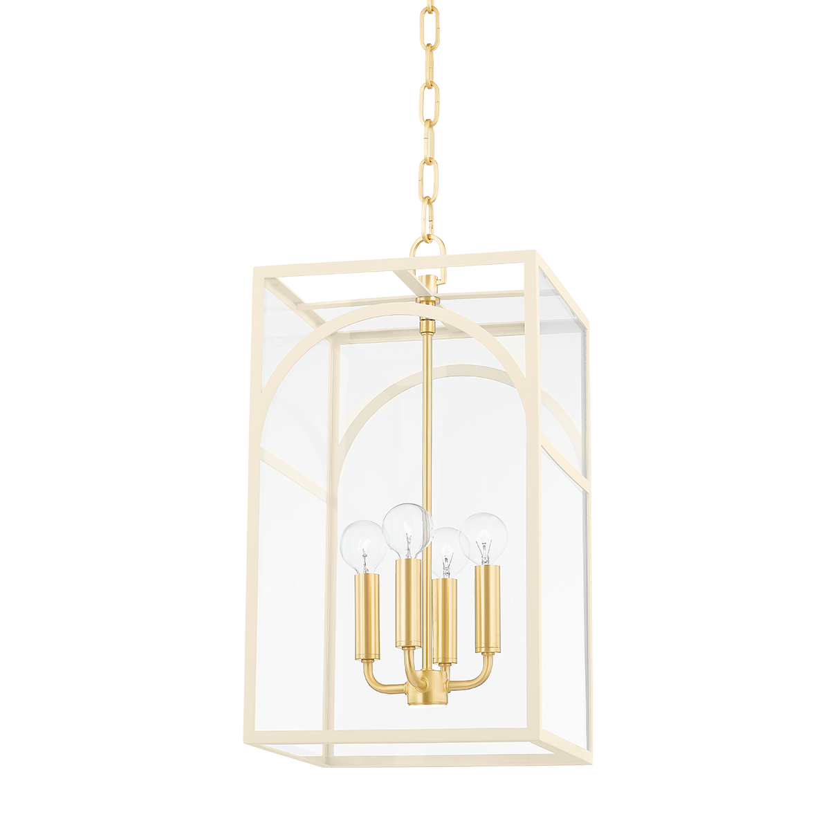 Addison Pendant in AGED BRASS/TEXTURED CREAM Finish