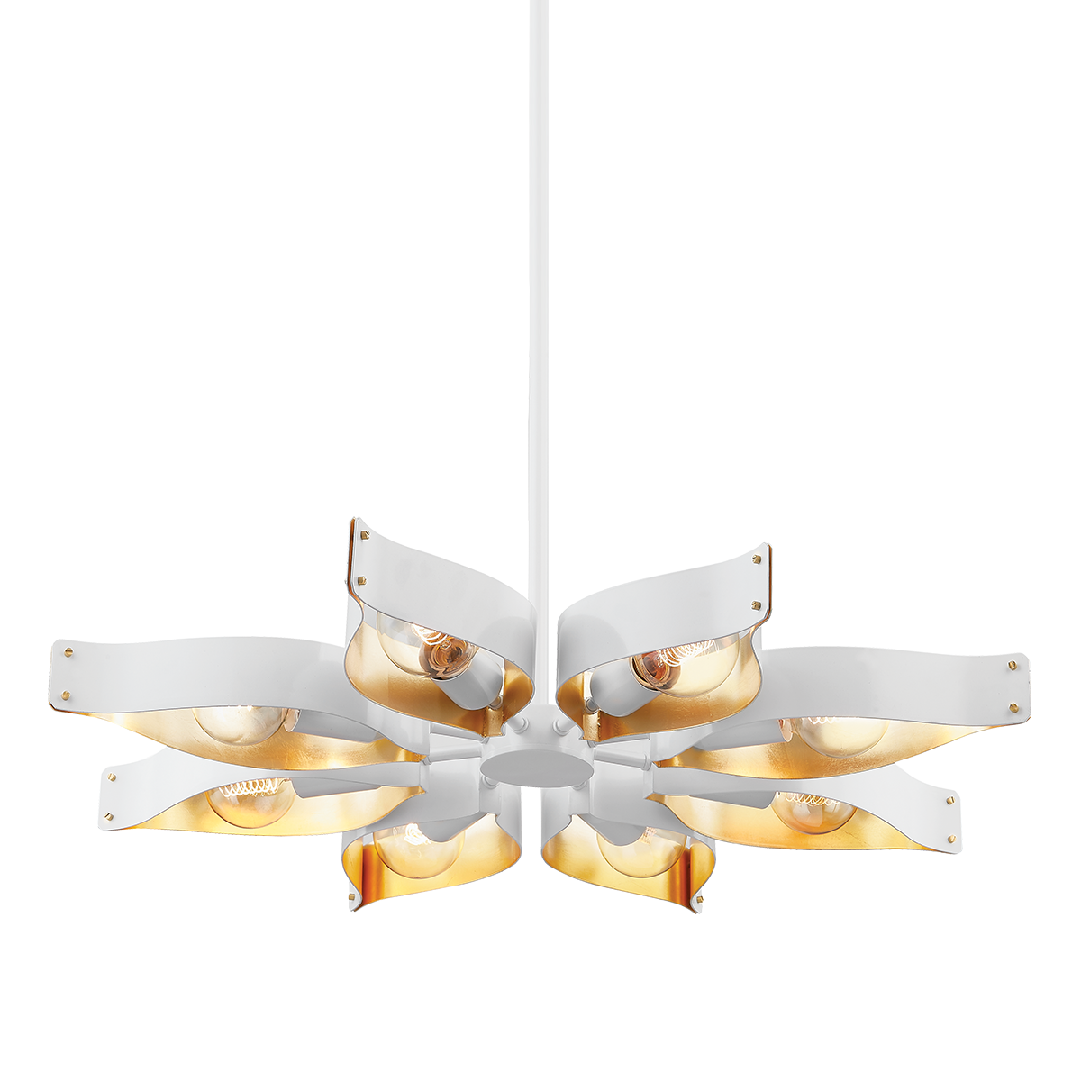 Nala Chandelier in SOFT WHITE/GOLD LEAF Finish