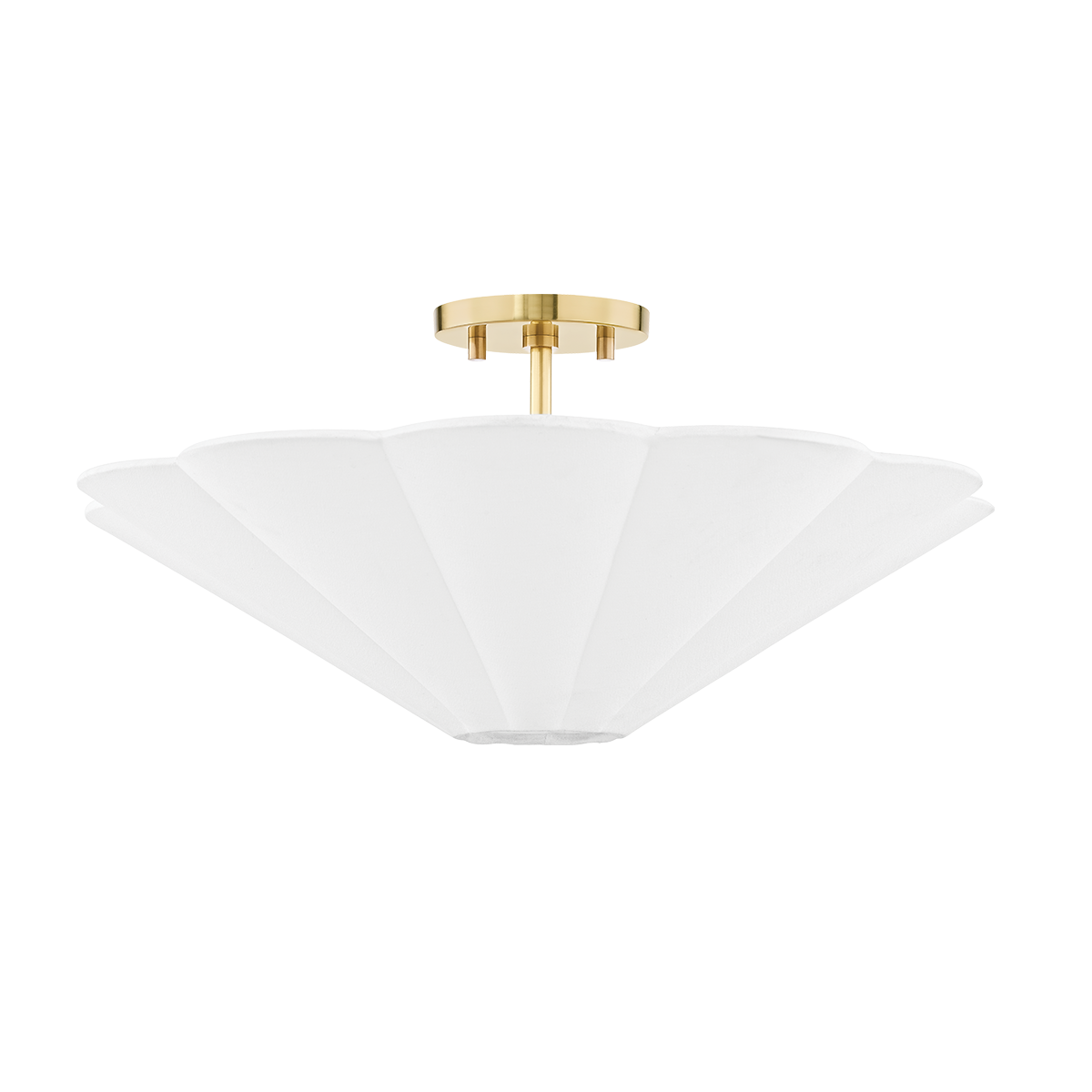 Alana Semi Flush in Aged Brass Finish