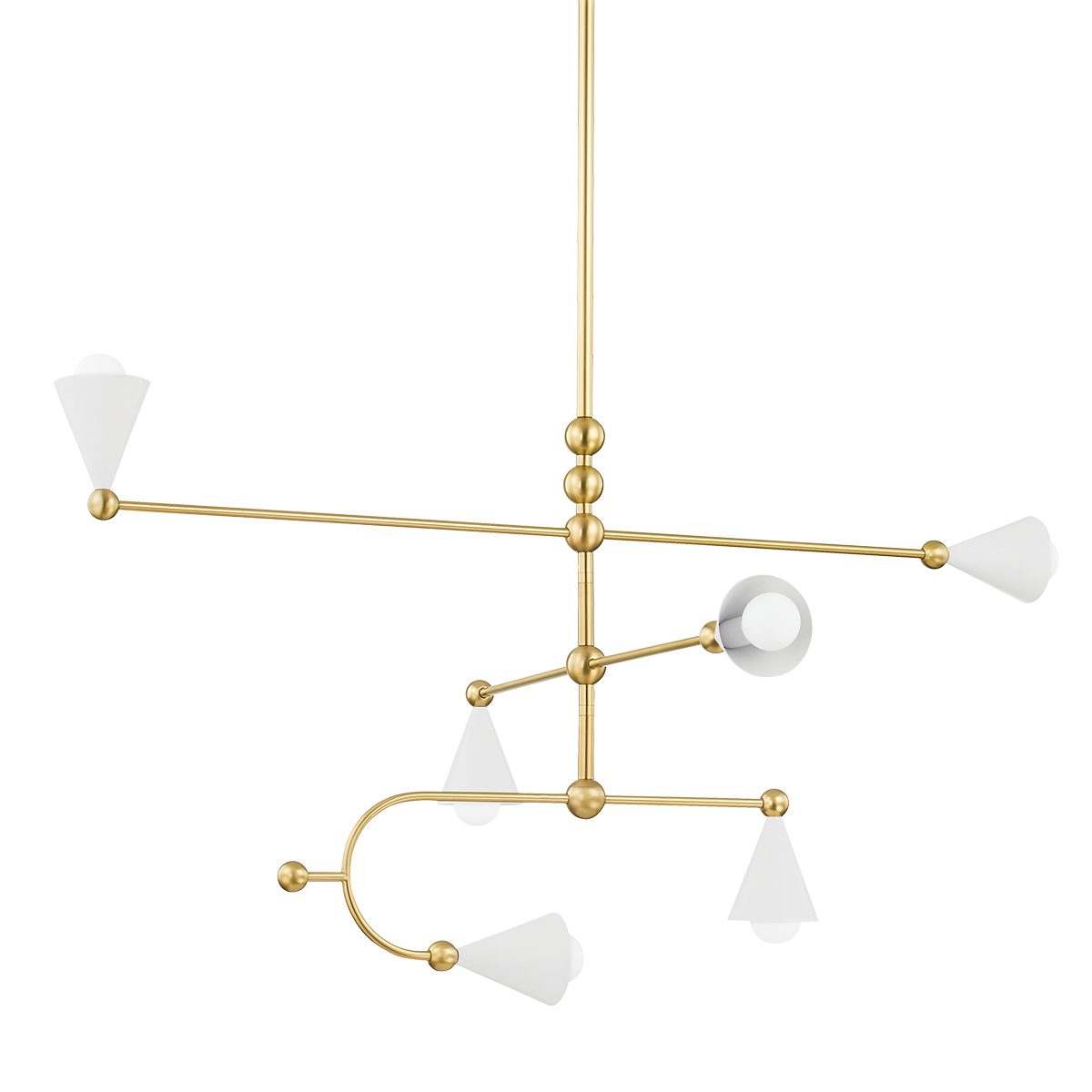 Hikari Chandelier in AGED BRASS/SOFT WHITE Finish