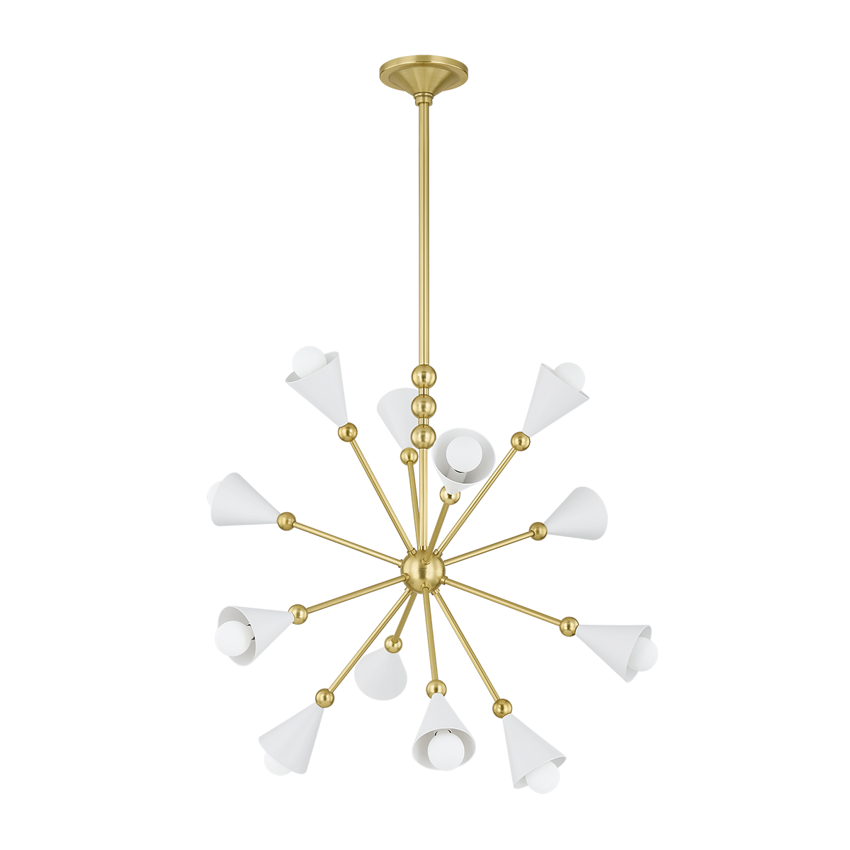 HIKARI Chandelier in AGED BRASS/SOFT WHITE Finish