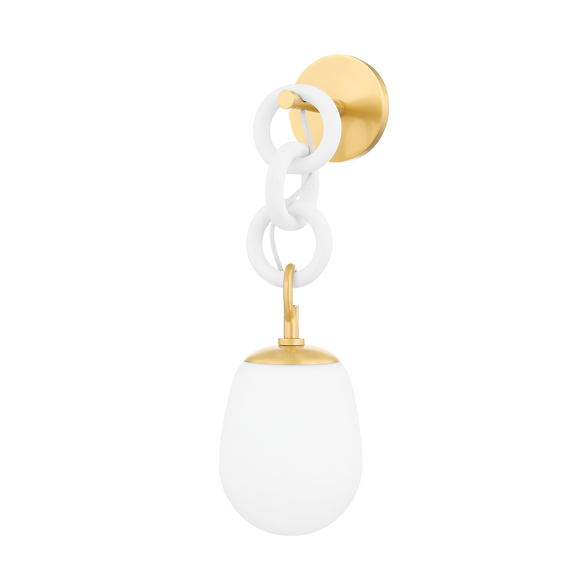 Marina Wall Sconce in AGED BRASS/TEXTURED WHITE Finish