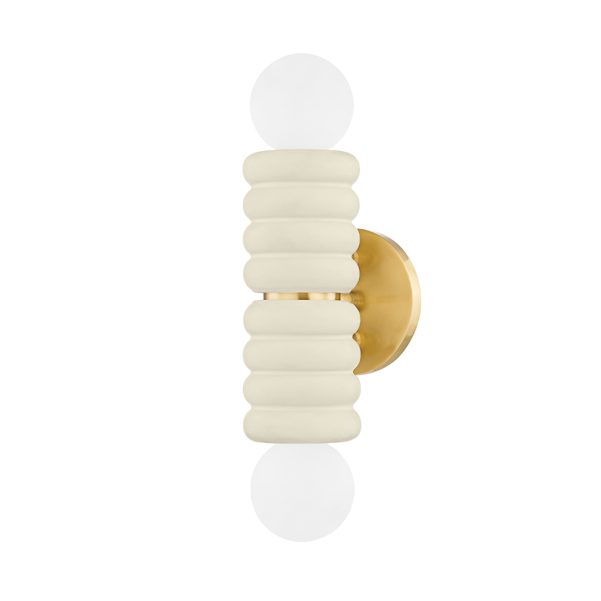 Bibi Wall Sconce in AGED BRASS/CERAMIC ANTIQUE IVORY Finish