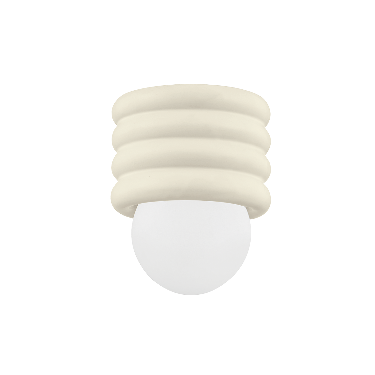 Bibi Flush Mount in AGED BRASS/CERAMIC ANTIQUE IVORY Finish