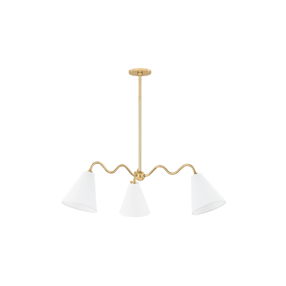 ONDA Chandelier in AGED BRASS Finish