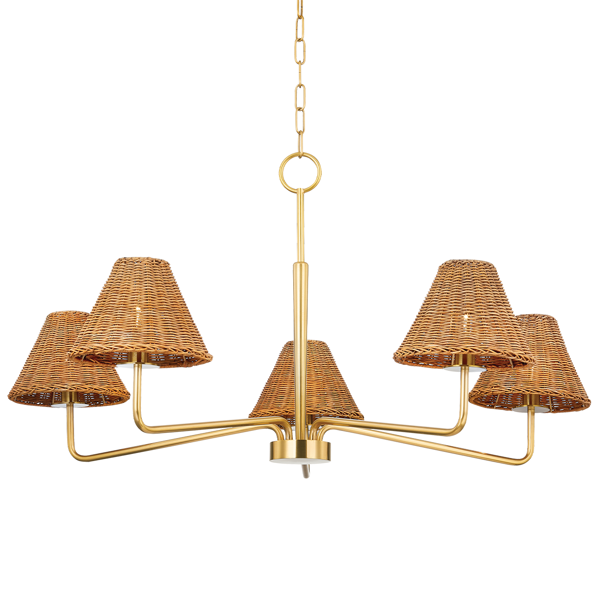 Issa Chandelier in Aged Brass Finish