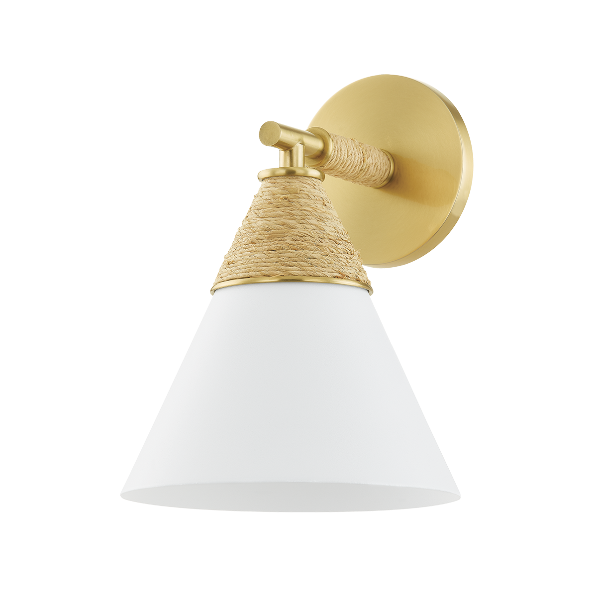 Mica Wall Sconce in Aged Brass Finish