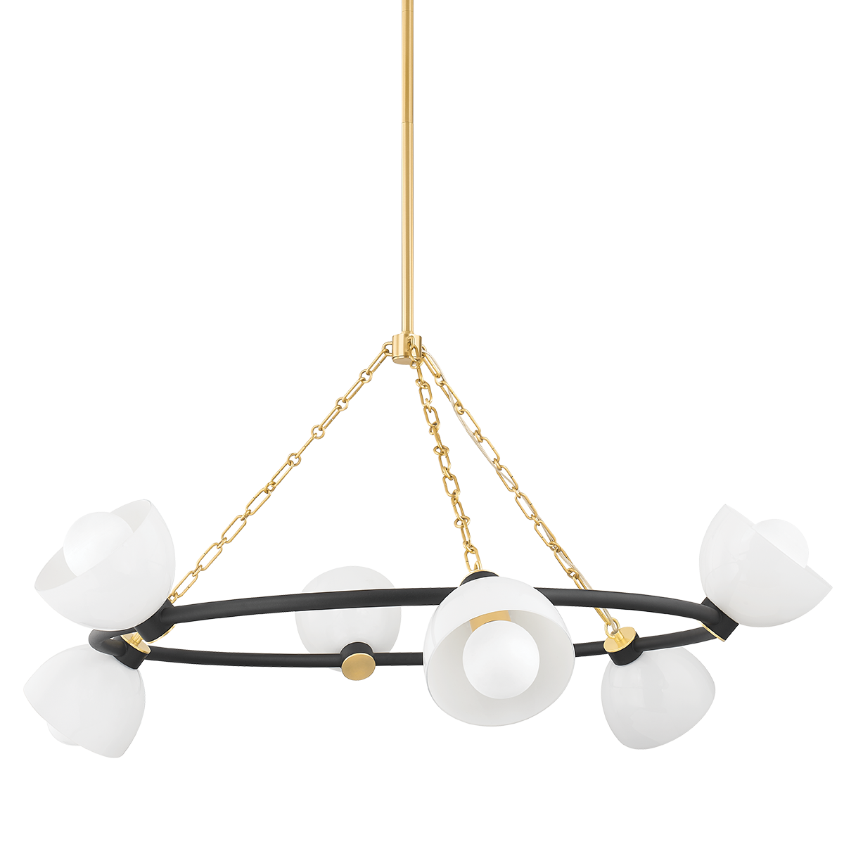 BELLE Chandelier in AGED BRASS/TEXTURED BLACK COMBO Finish