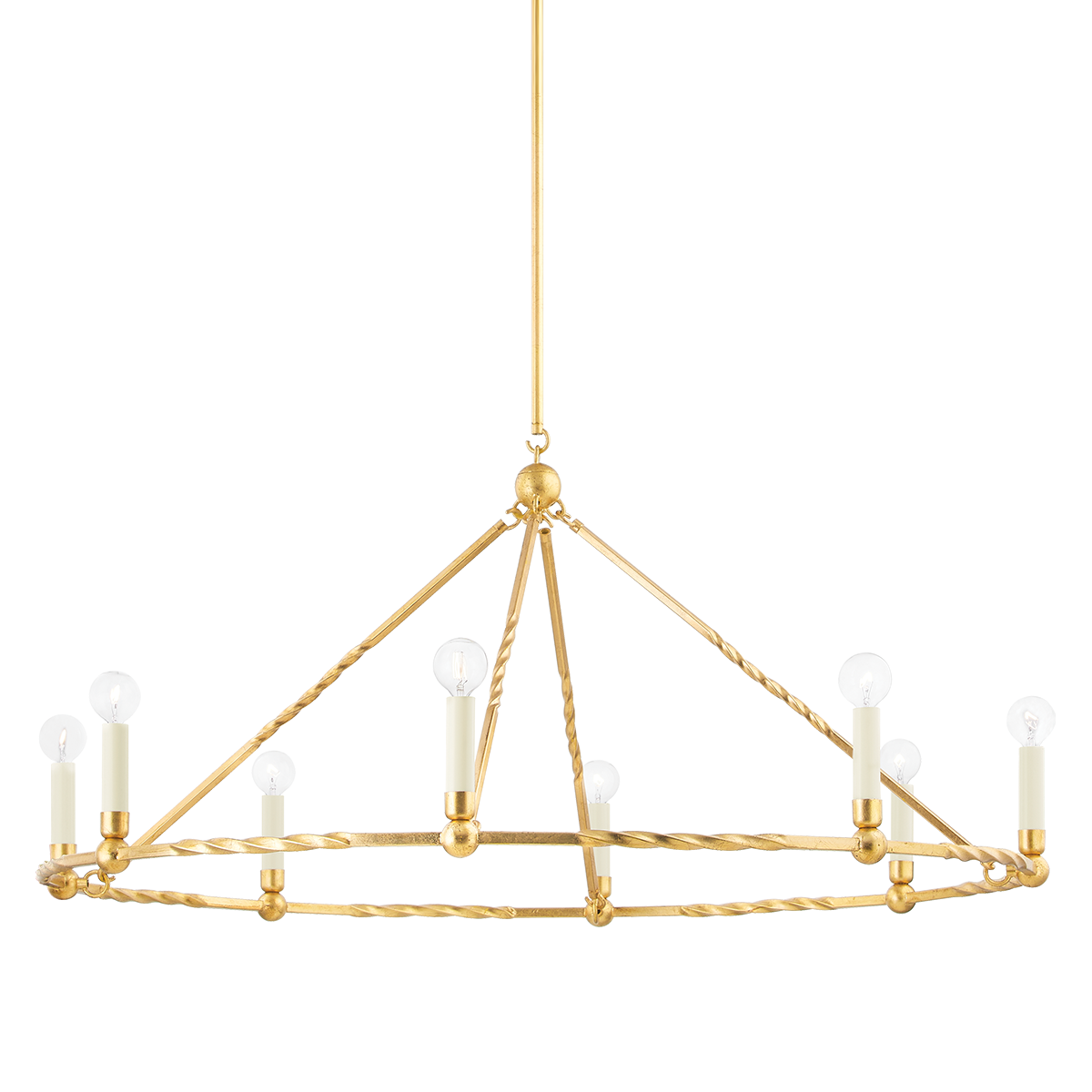 JOSEPHINE Chandelier in Vintage Gold Leaf Finish
