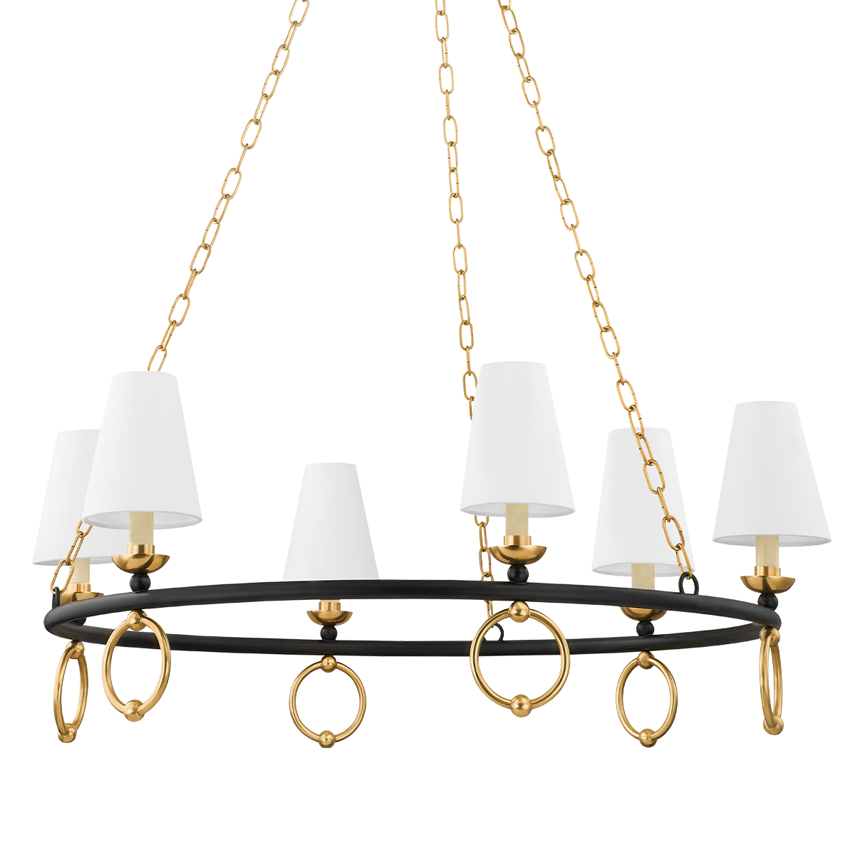 HAVERFORD Chandelier in Aged Brass Finish