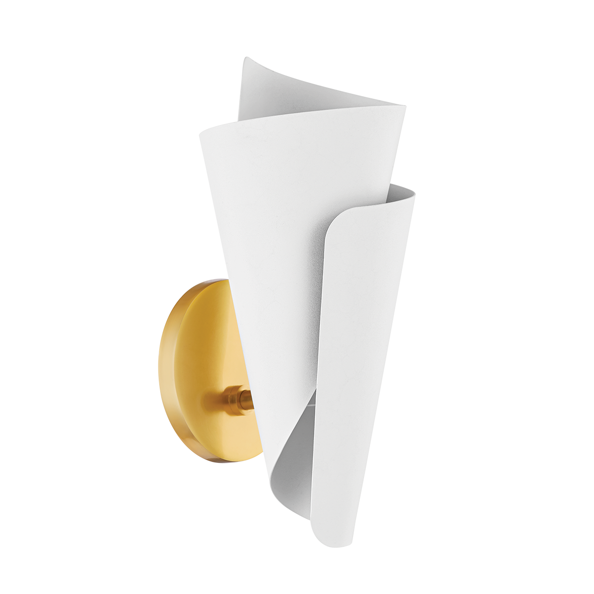 DAVINA Wall Sconce in AGED BRASS/TEXTURED WHITE Finish