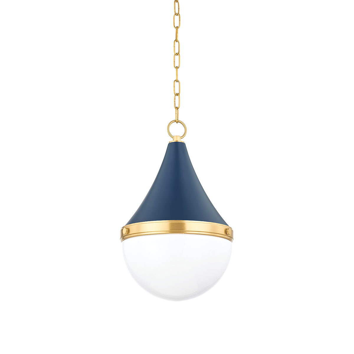 CIARA Pendant in AGED BRASS/SOFT NAVY Finish