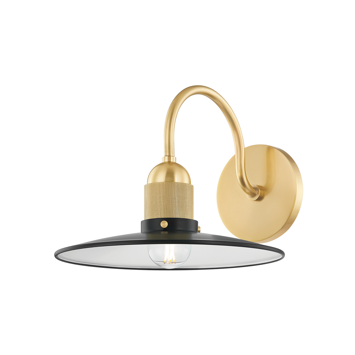 LEANNA Wall Sconce in Aged Brass/soft Black Finish
