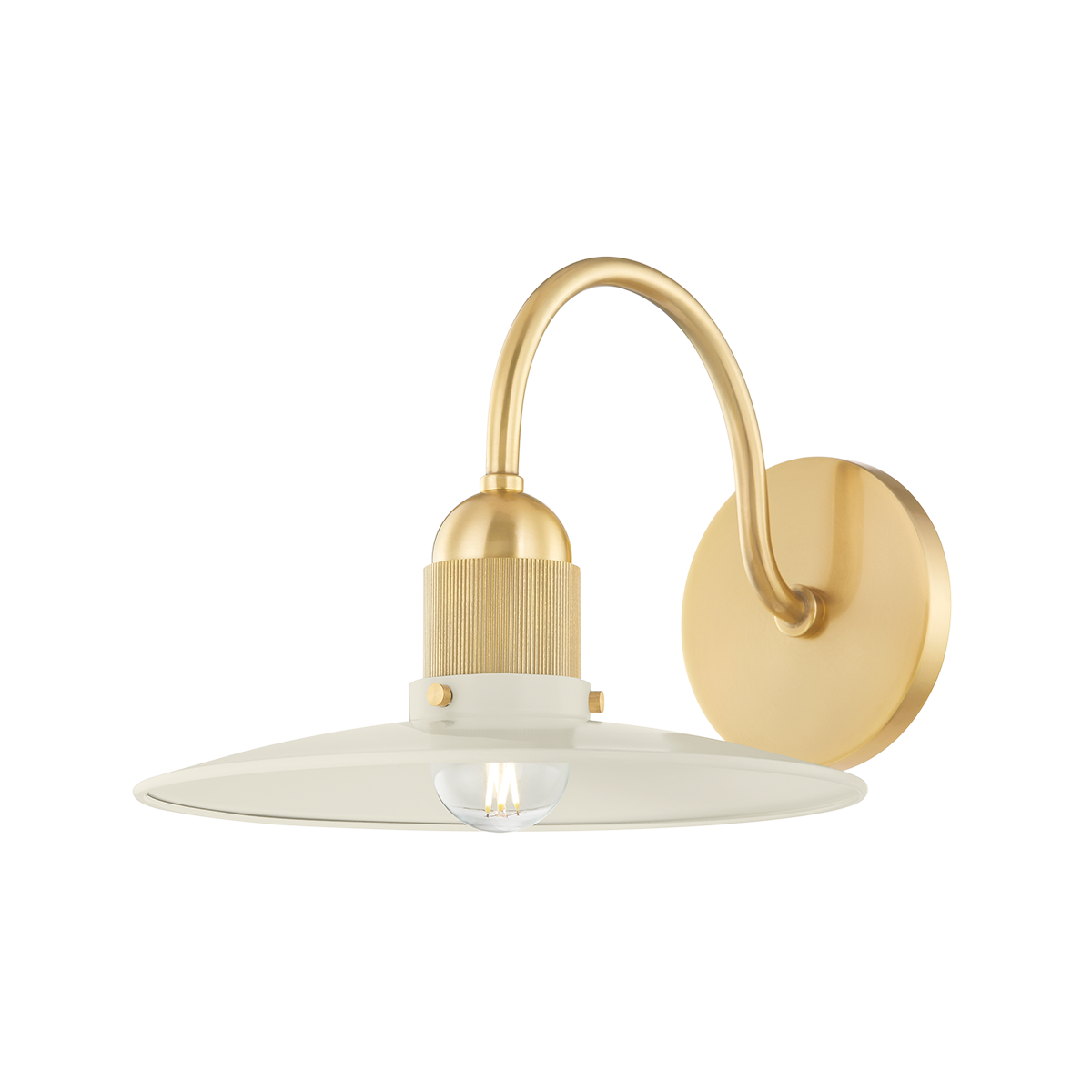 LEANNA Wall Sconce in AGED BRASS/SOFT CREAM Finish