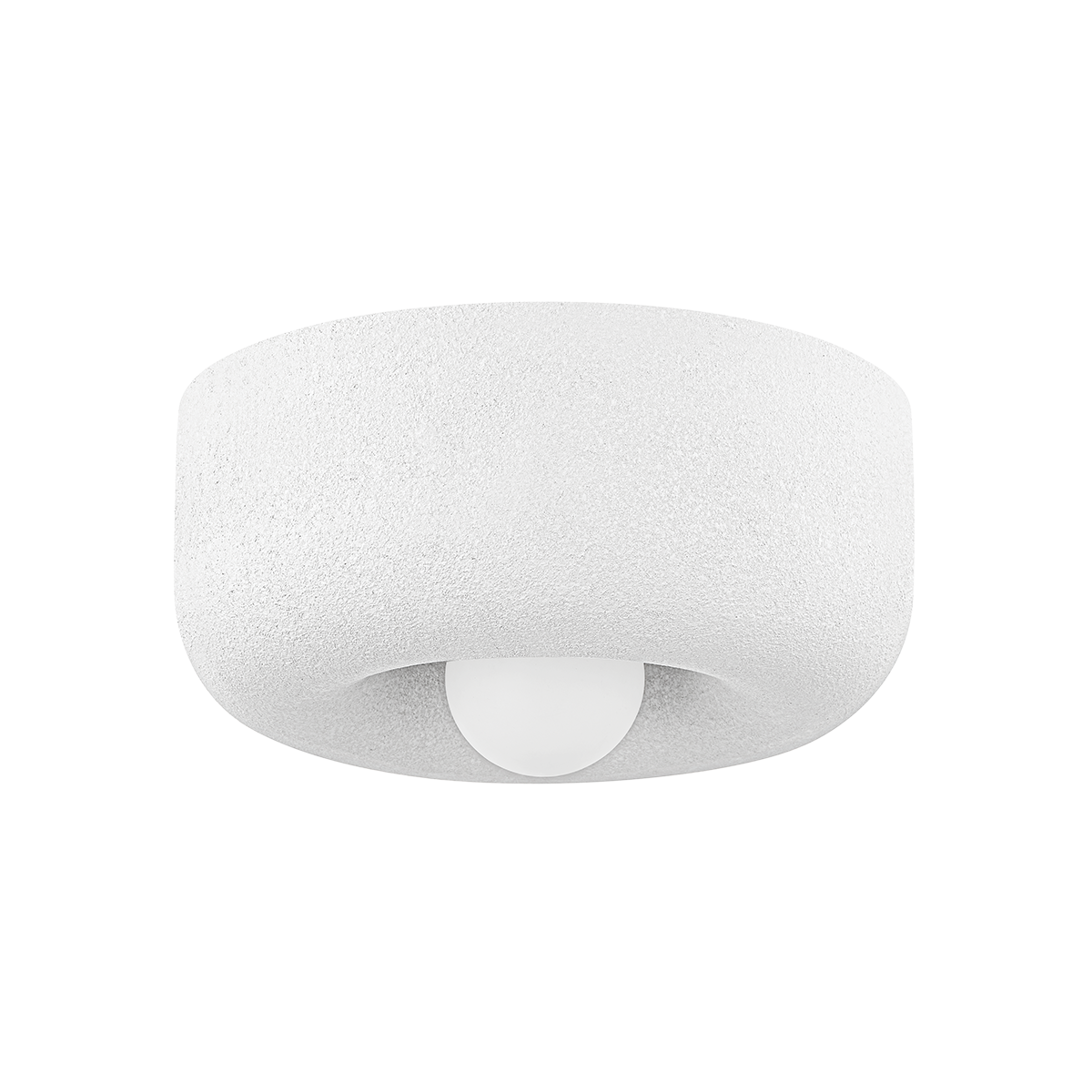DORIS Flush Mount in AGED BRASS/TEXTURED WHITE Finish