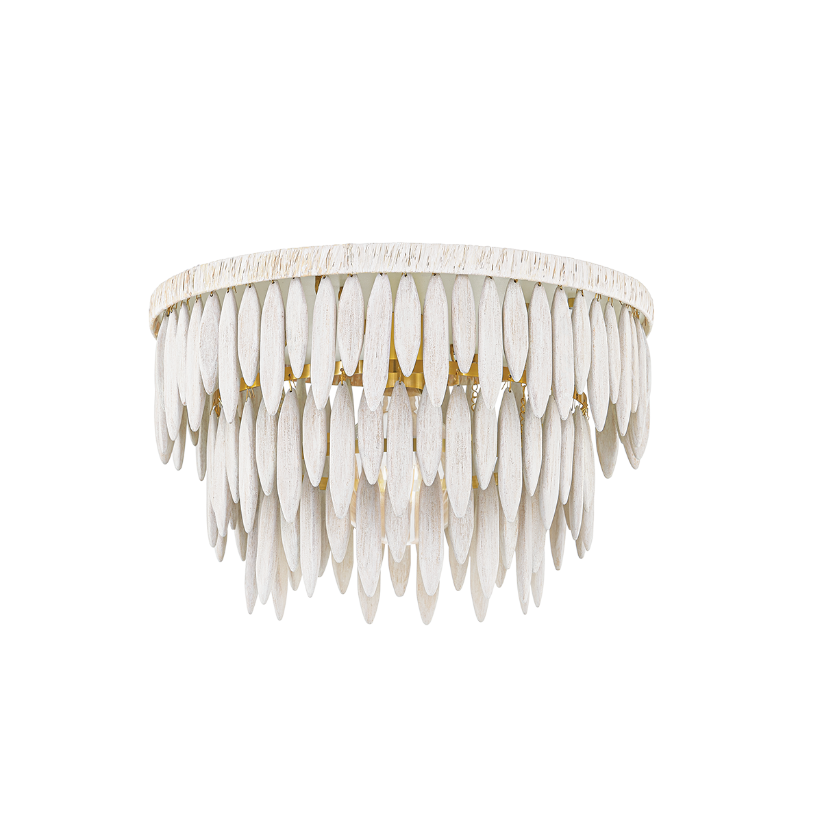 TIFFANY Semi Flush in AGED BRASS/TEXTURED CREAM Finish