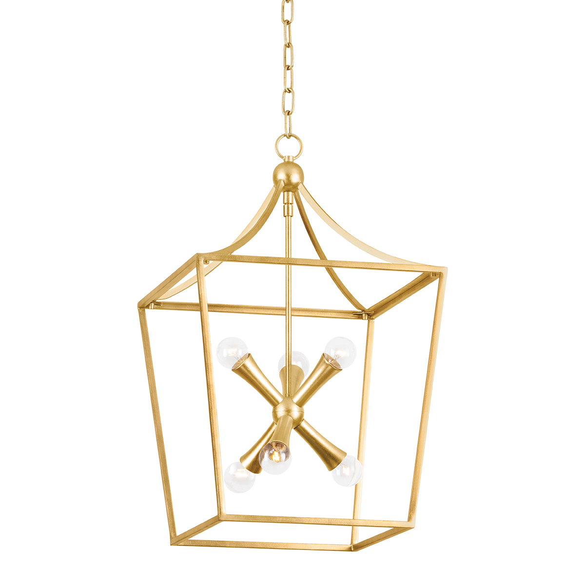 KENDALL Lantern in Vintage Gold Leaf Finish
