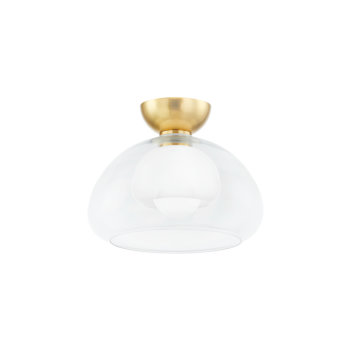 CORTNEY Semi Flush in Aged Brass Finish
