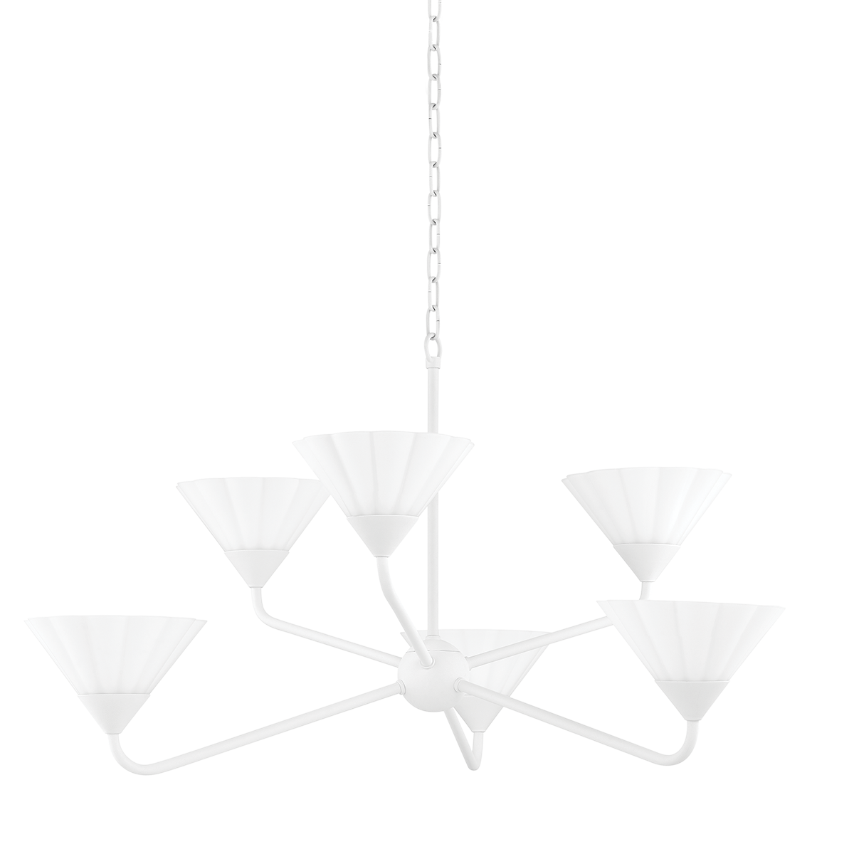 KELSEY Chandelier in TEXTURED WHITE Finish