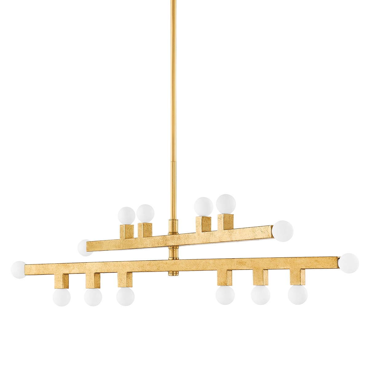 SUTTER Chandelier in Vintage Gold Leaf Finish