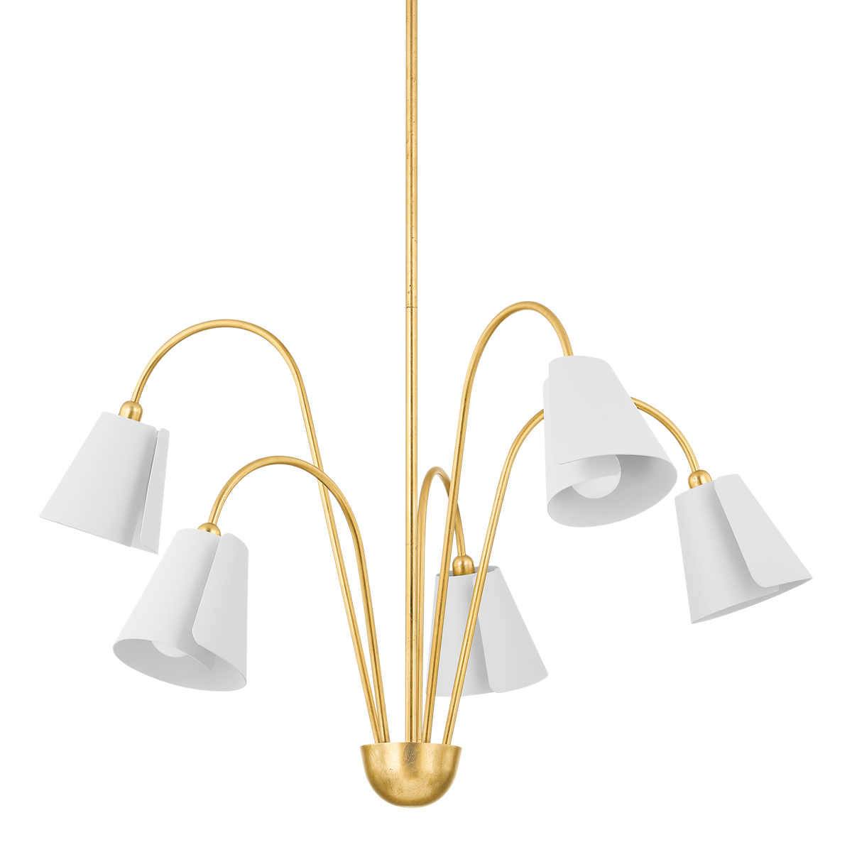 LILA Chandelier in GOLD LEAF/TEXTURED ON WHITE COMBO Finish