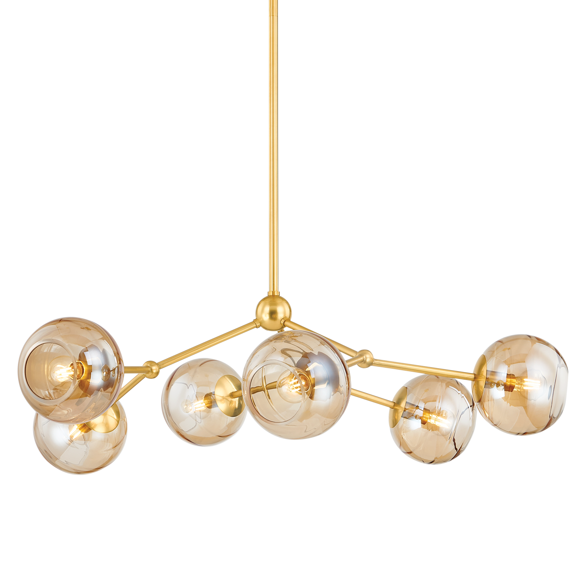 TRIXIE Chandelier in Aged Brass Finish