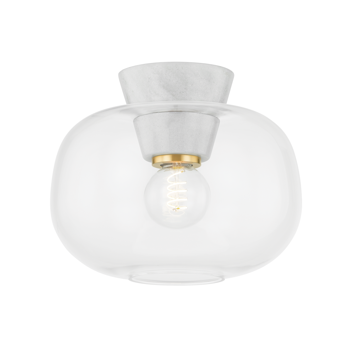 ARIELLA Flush Mount in AGED BRASS Finish