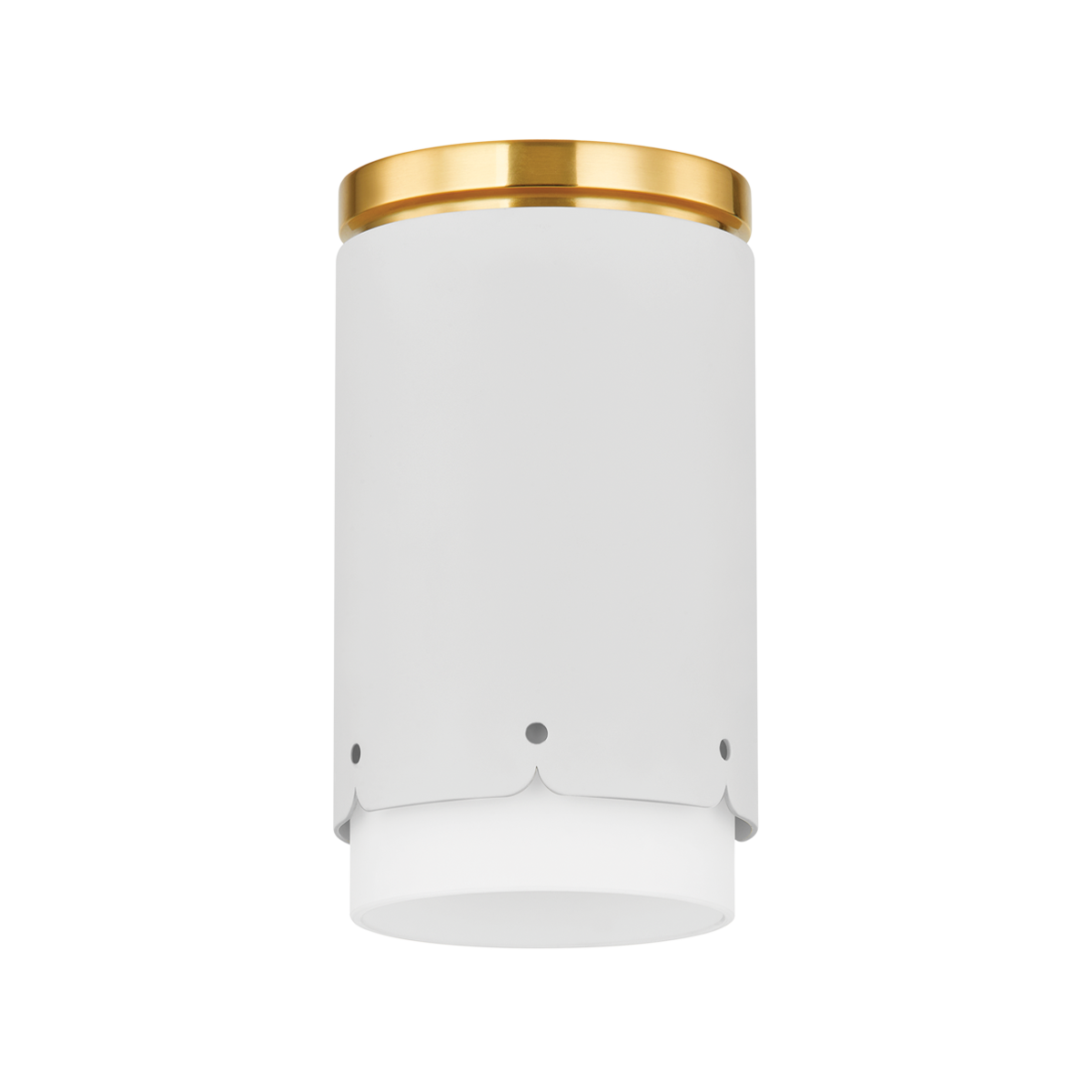 ASA Flush Mount in AGED BRASS/SOFT WHITE Finish