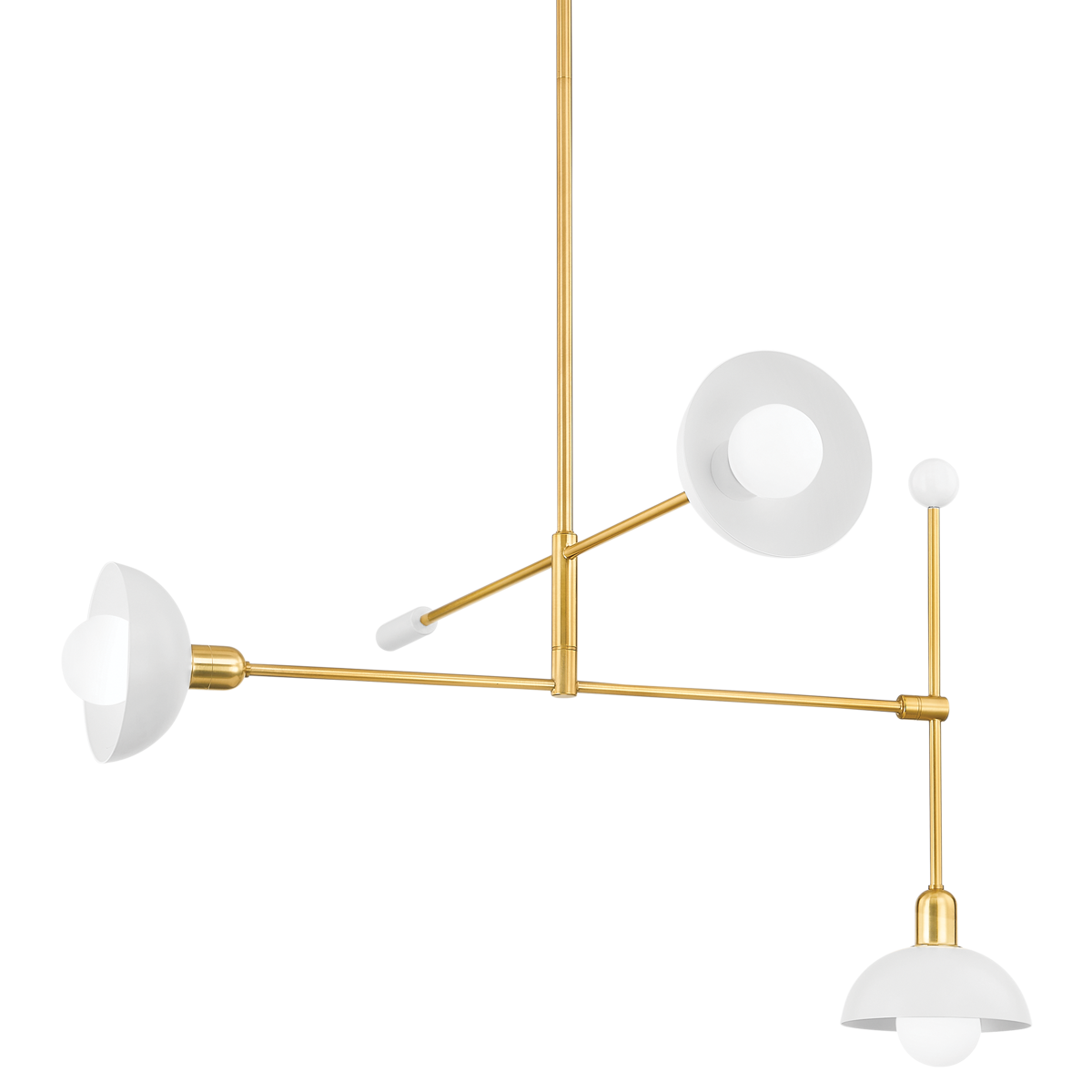 BILLIE Chandelier in AGED BRASS/SOFT WHITE Finish