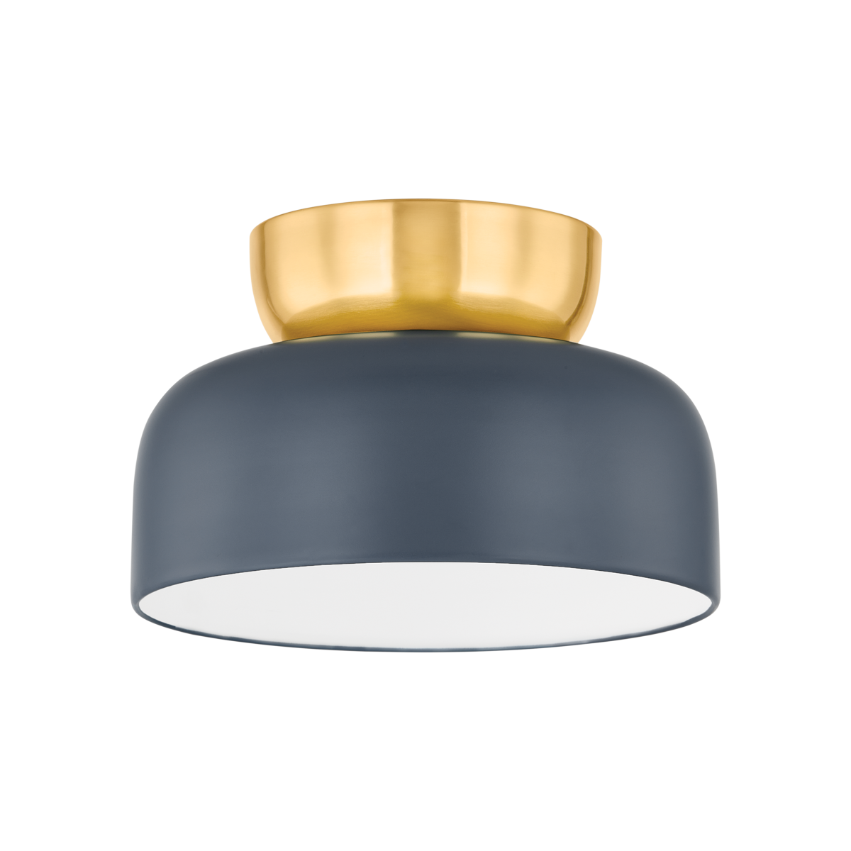 Batya FLUSH MOUNT in Aged Brass/Slate Blue Finish