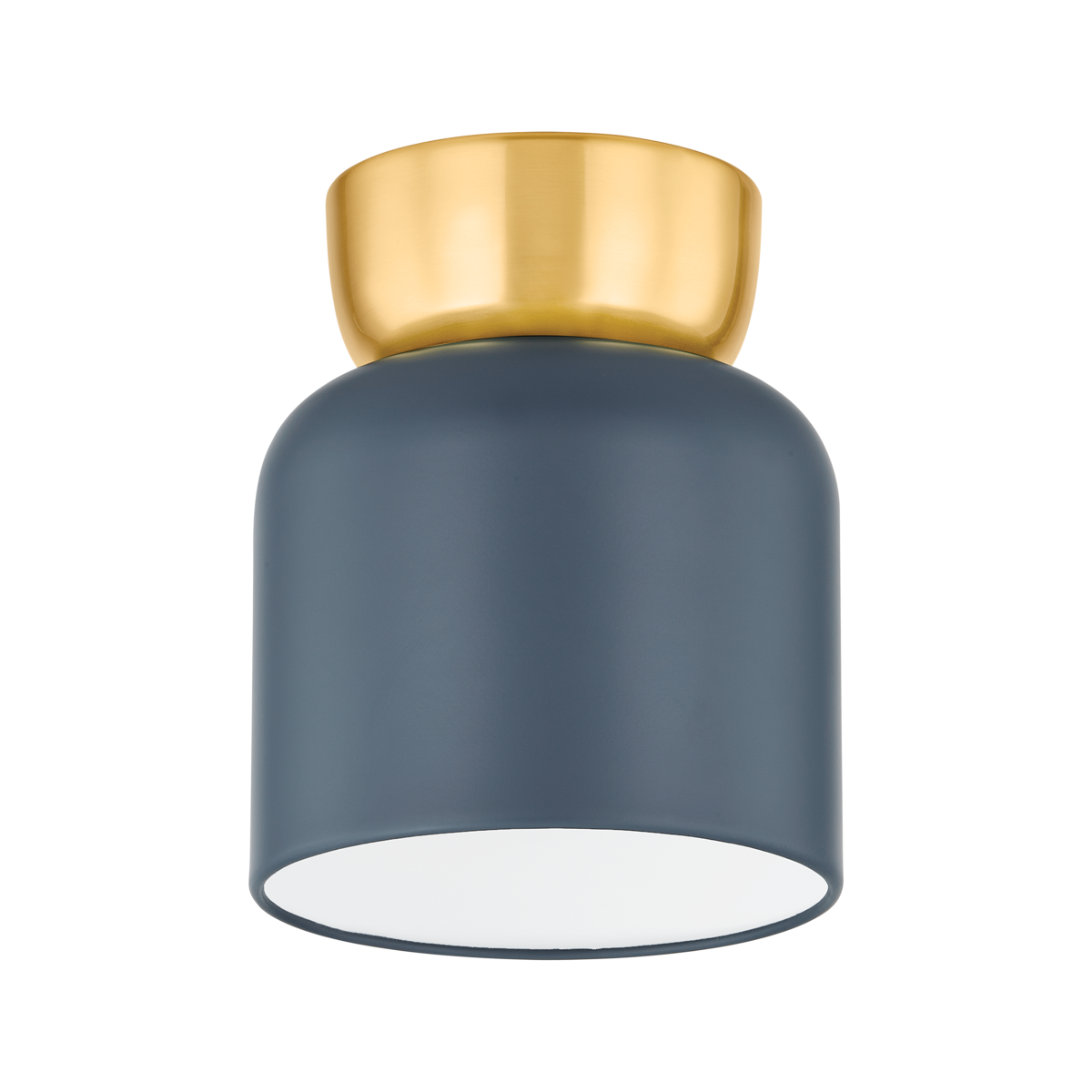 Batya FLUSH MOUNT in Aged Brass/Slate Blue Finish