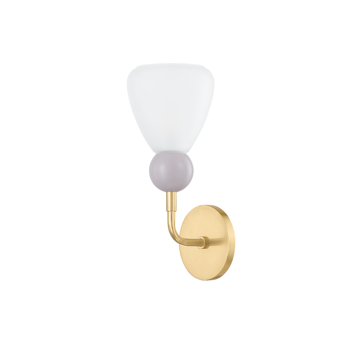 DOREEN WALL SCONCE in AGED BRASS/SOFT PEIGNOIR Finish
