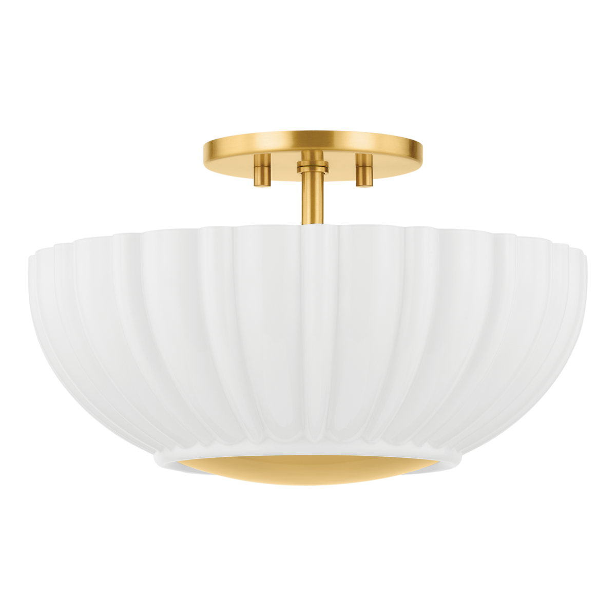 Anne Flush Mount in Aged Brass Finish