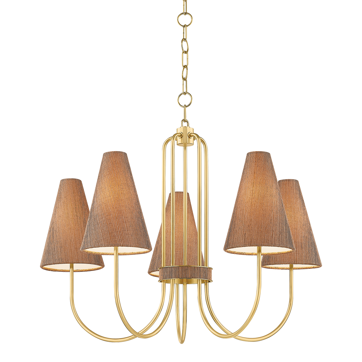 JESSEL Chandelier in AGED BRASS Finish