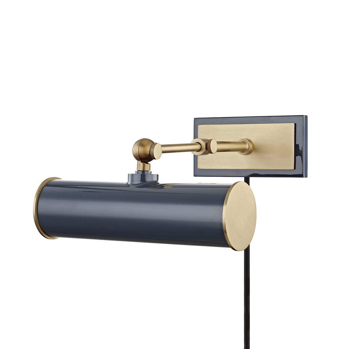 Holly Plug-In Sconce in Aged Brass/navy Finish