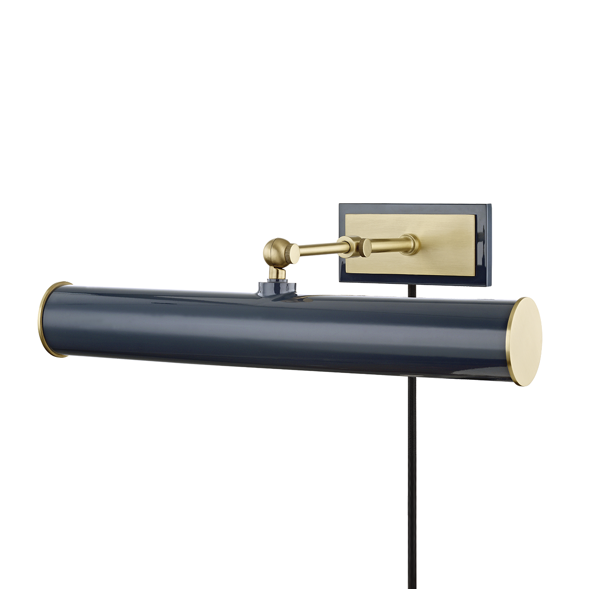 Holly Plug-In Picture Light in Aged Brass/navy Finish