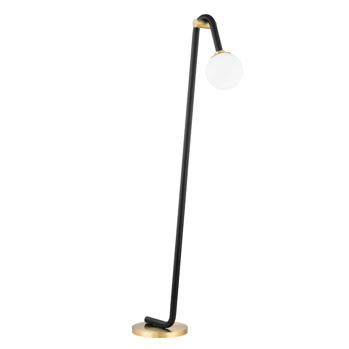 Whit Floor Lamp in Aged Brass/black Finish