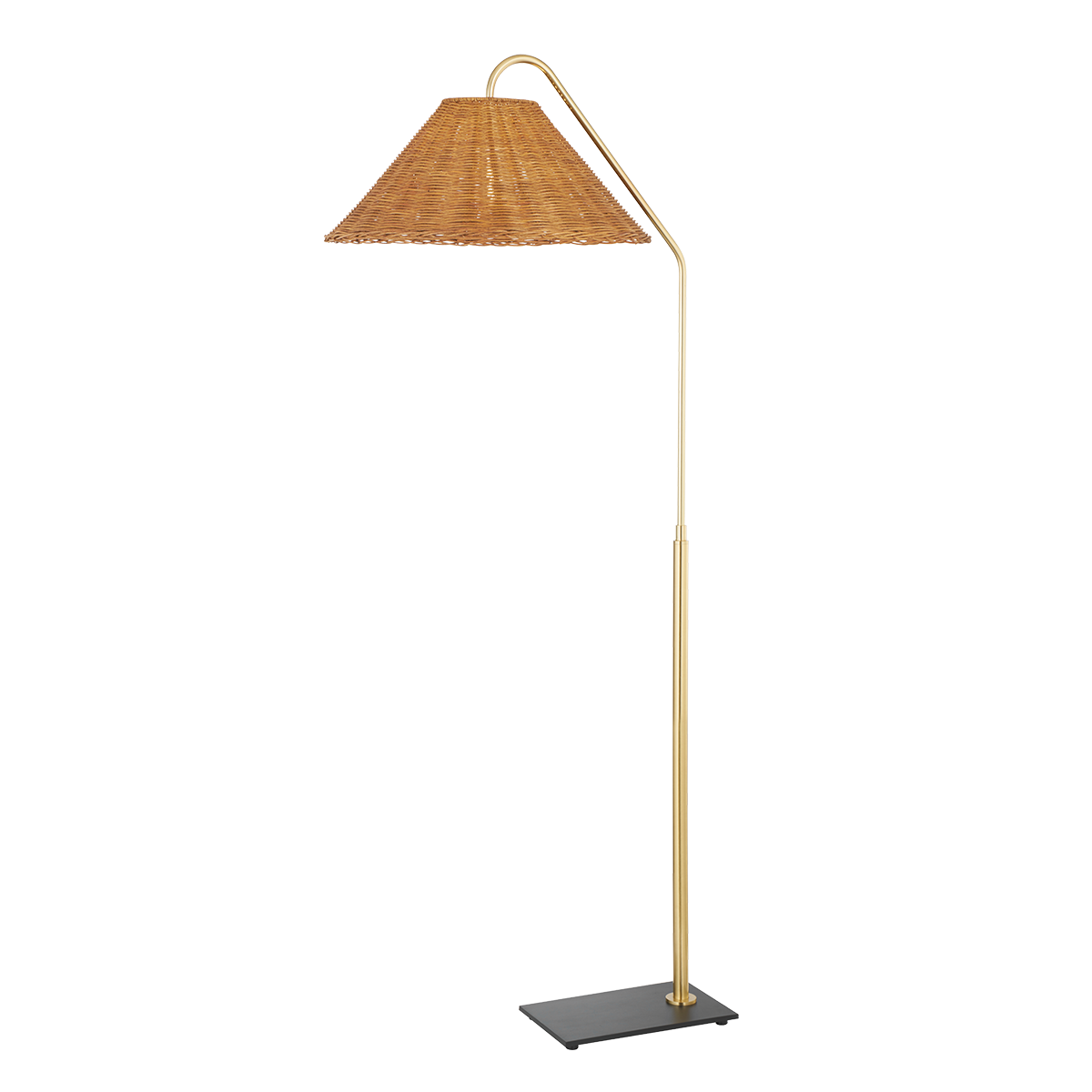Lauren Floor Lamp in AGED BRASS/TEXTURED BLACK COMBO Finish