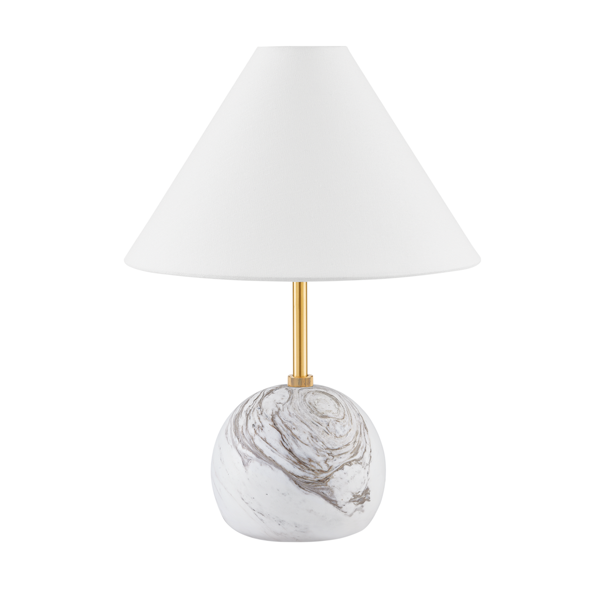 JEWEL Table Lamp in Aged Brass Finish