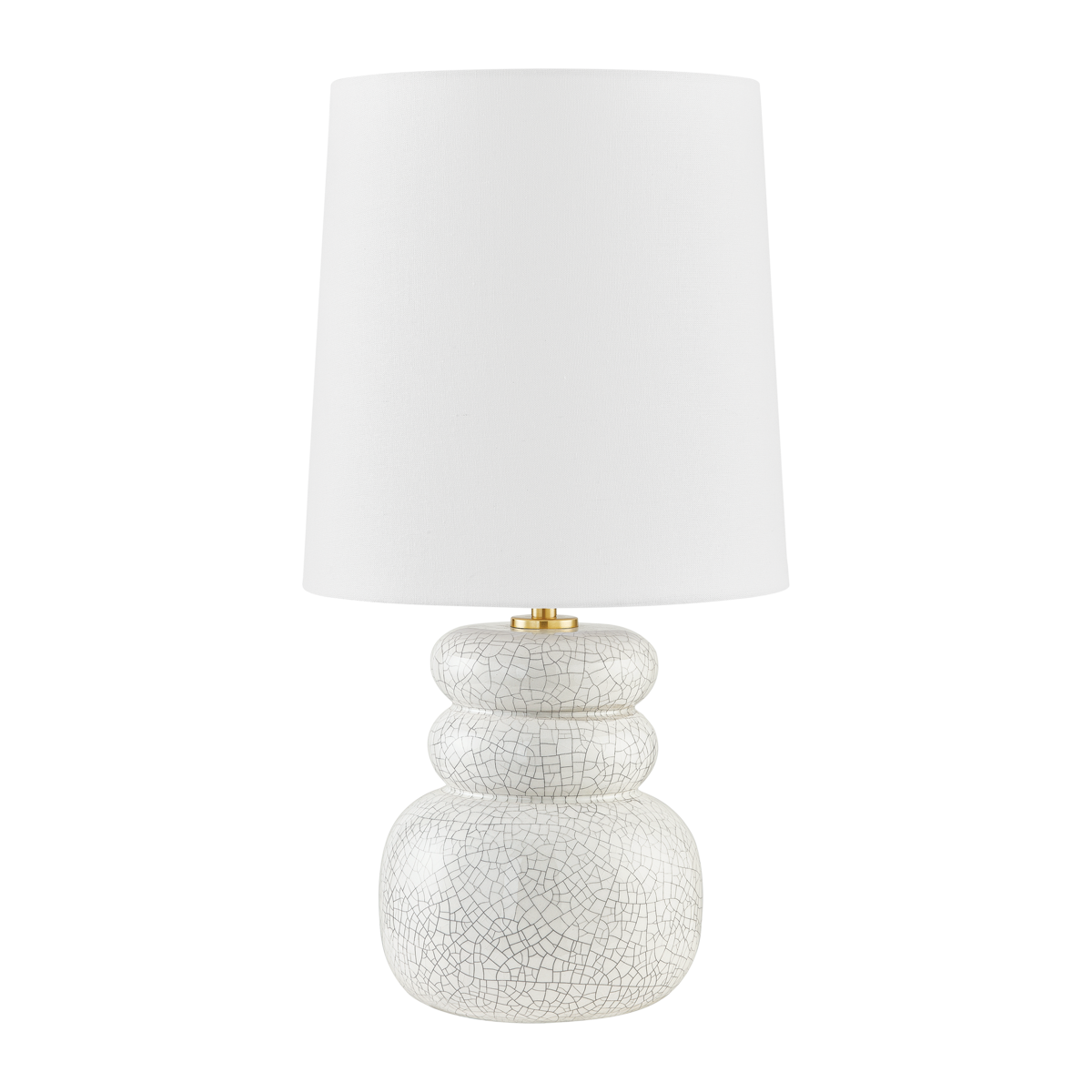 Corinne TABLE LAMP in Aged Brass/Ceramic Peignoir Crackle Finish