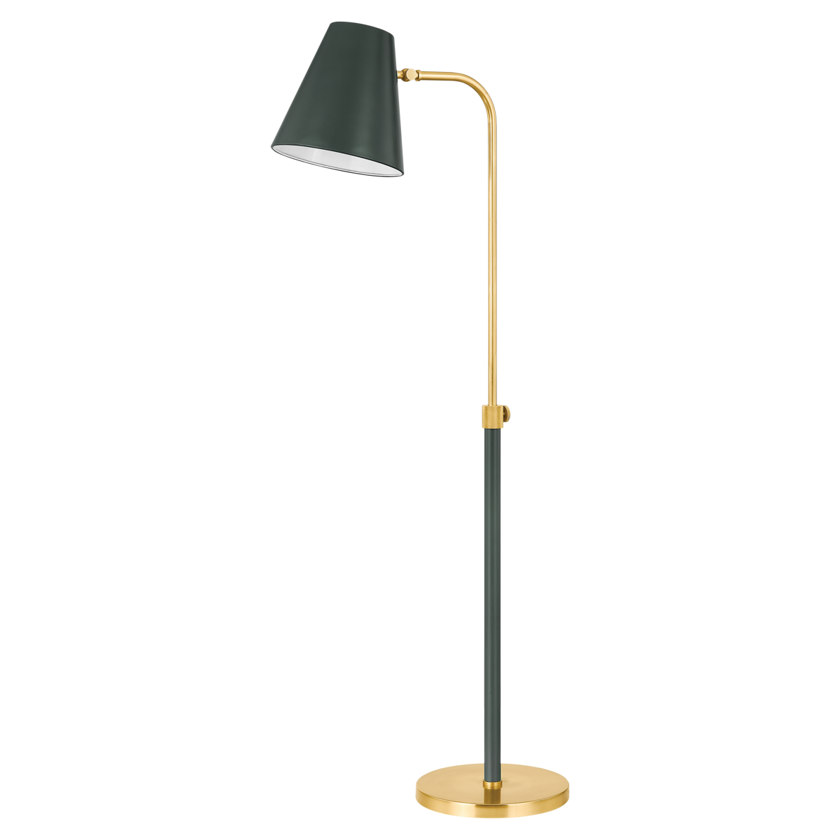Georgann Floor Lamp in Aged Brass/Soft Studio Green Finish