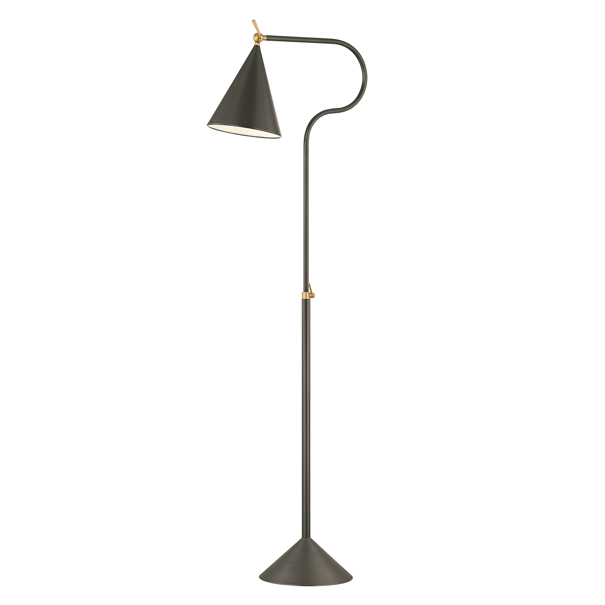 HARRIET Floor Lamp in AGED BRASS/TRUE BRONZE Finish