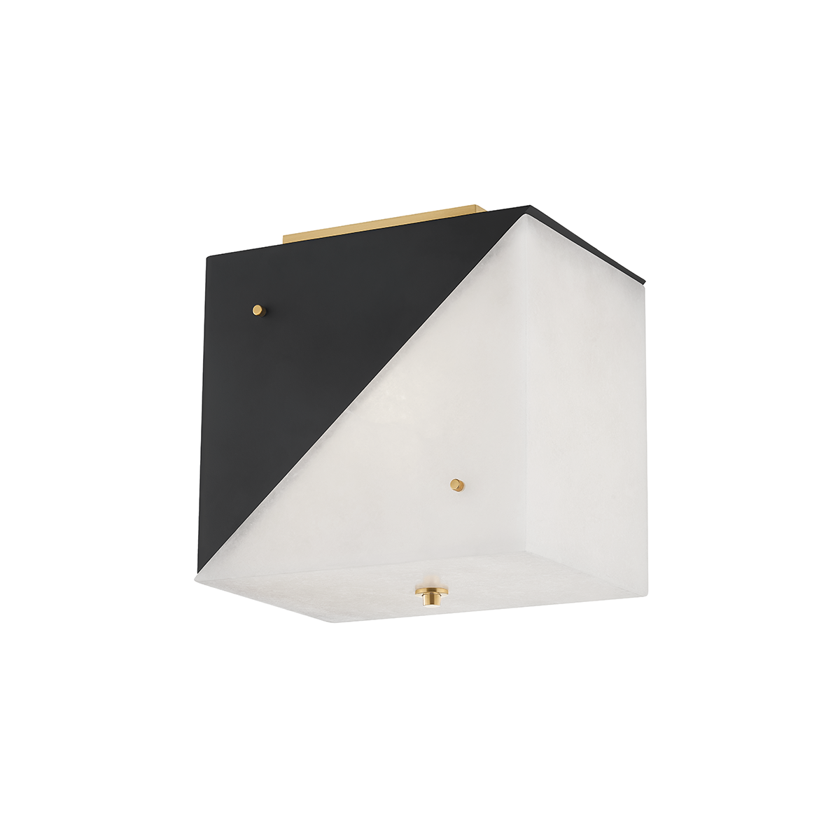 Ratio Flush Mount with Aged Brass Finish